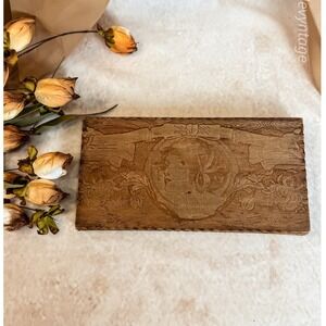 Antique Art Nouveau Pyrography Hosiery Box‎